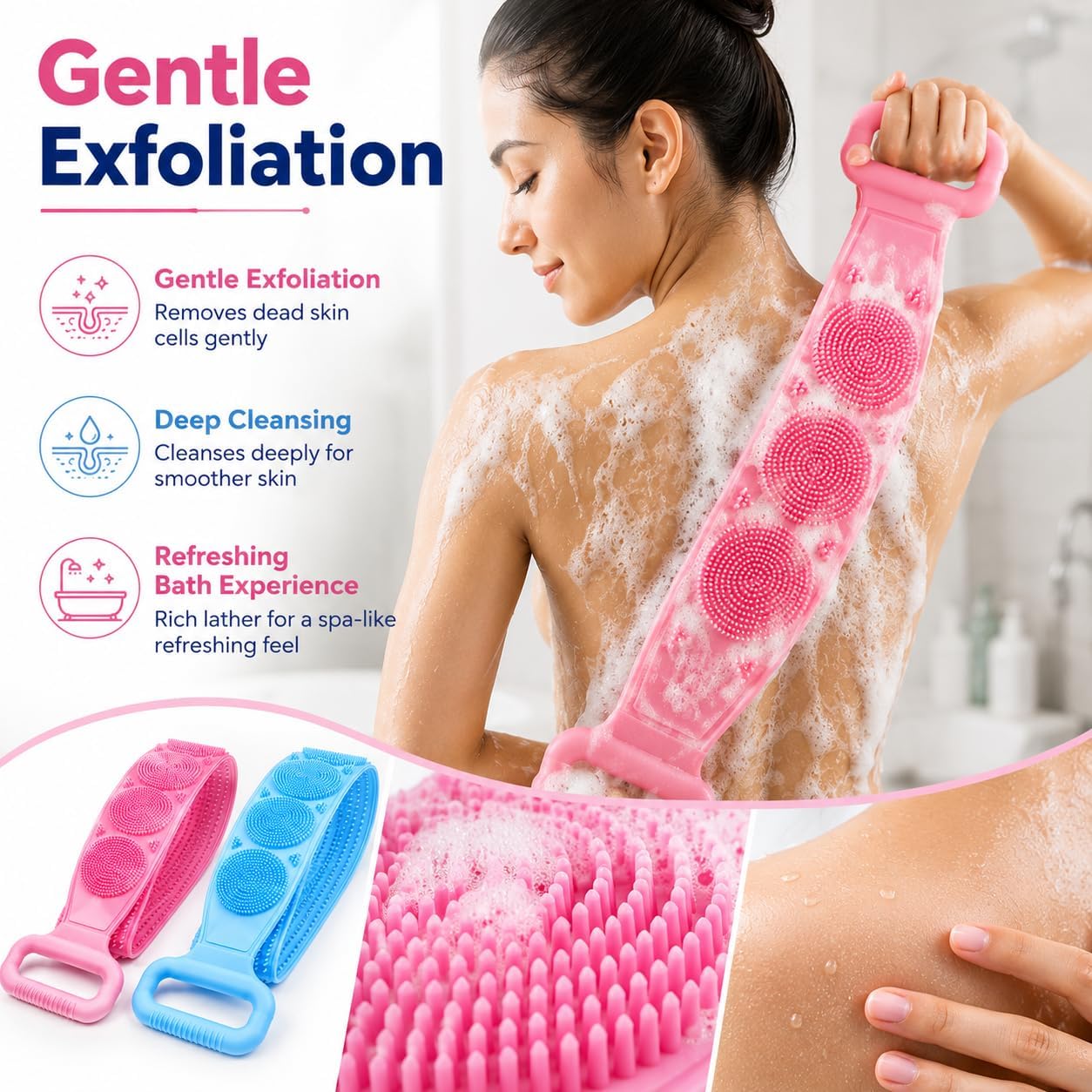 Silicone Body Back Scrubber (Pack Of 2)