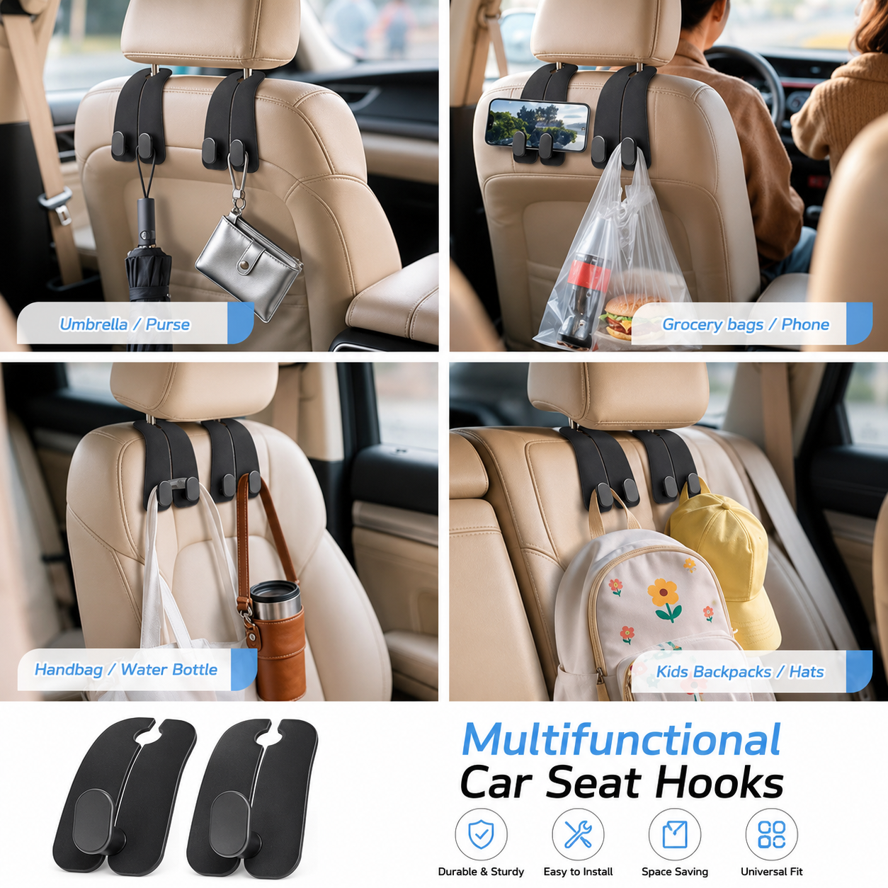 Car Seat Hooks (Pack of 2)