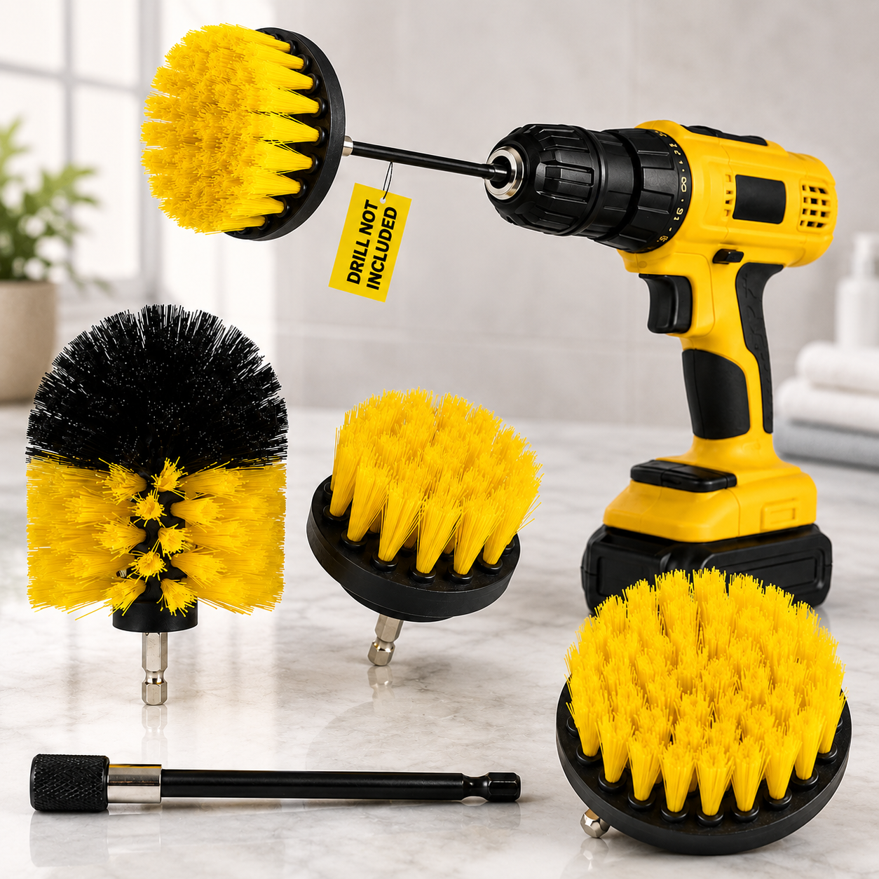 Power Drill Scrubber Brush 4PCS Set- (Pack of1)