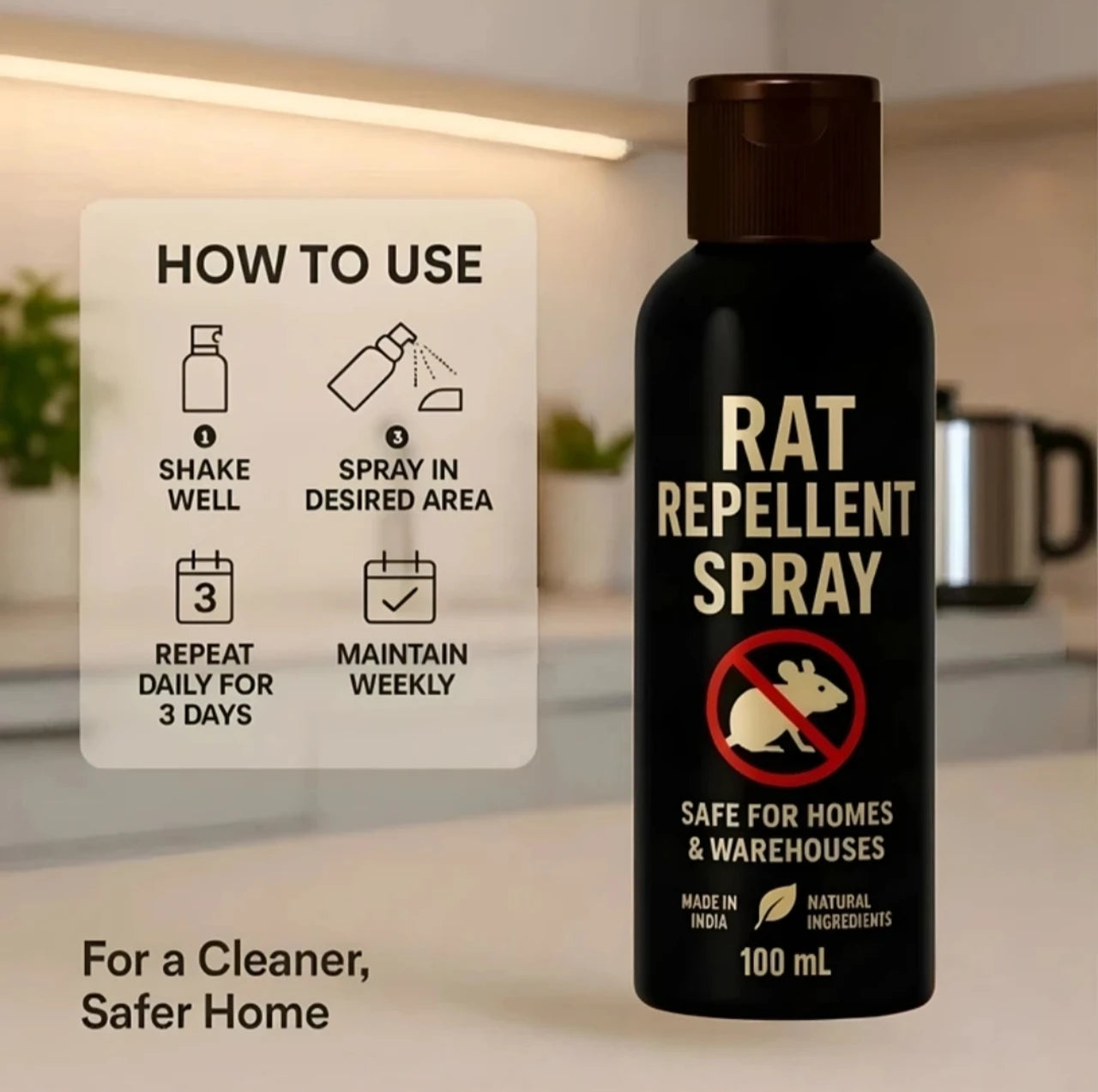 Rat Repellent Car Spray for Cars Highly Effective (200 ml Each Pack Of 2)