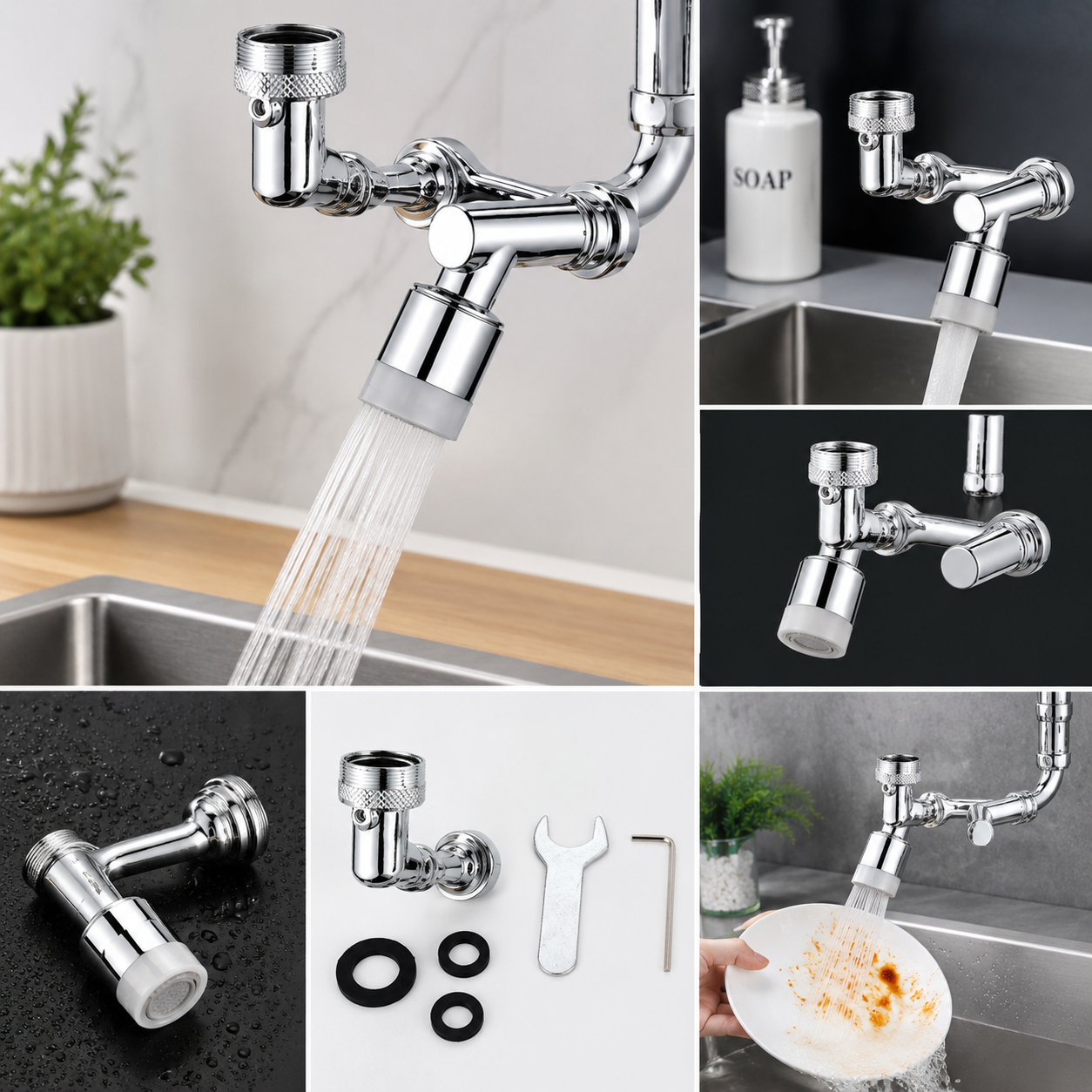 2 Mode Splash Filter Kitchen Tap Extended Faucet